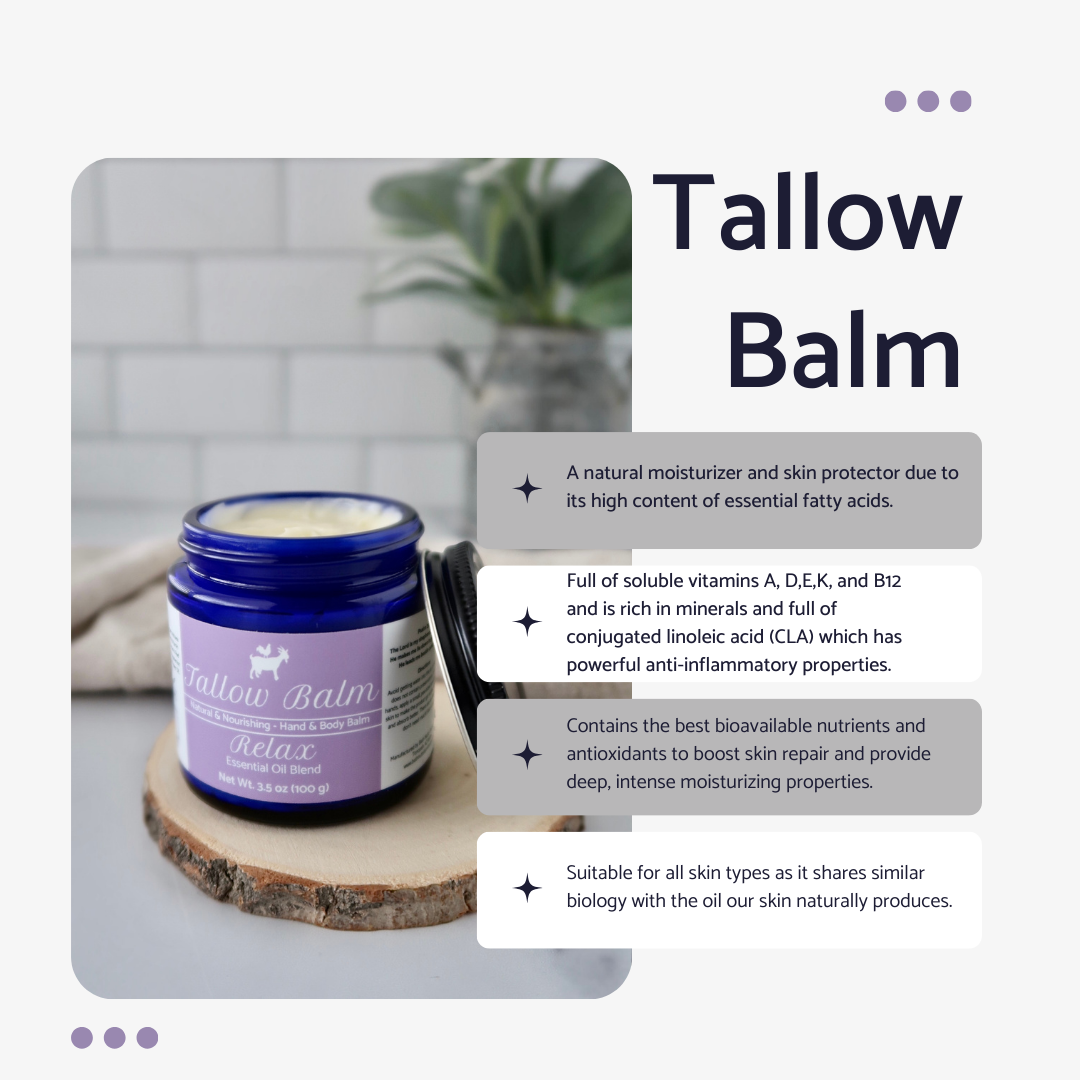 Tallow Balm - Relax Essential Oil Blend – Bath Nutts Farmhouse LLC