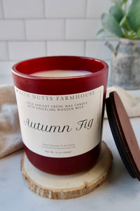 Autumn Fig Wooden Wick Candle - 13 oz