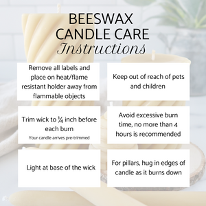 Pure Beeswax Twisted Pillar Candle - 8 oz