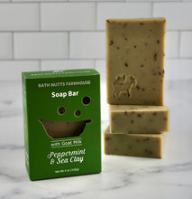 Load image into Gallery viewer, Peppermint &amp; Sea Clay Goat Milk Soap Bar