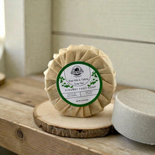 Load image into Gallery viewer, Bath Nutts farmhouse raw milk &amp; tallow soap bar on a wooden surface