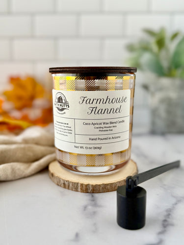 Farmhouse Flannel Wooden Wick Candle