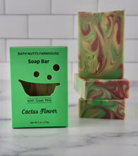 Load image into Gallery viewer, Cactus Flower Goat Milk Soap Bar