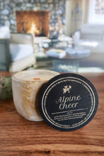 Load image into Gallery viewer, Alpine Cheer Concrete Candle in gold marbled jar