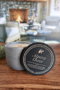 Alpine Cheer Concrete Candle in slate jar