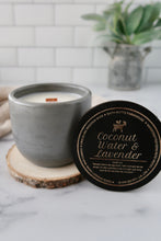 Load image into Gallery viewer, Coconut Water &amp; Lavender Concrete Candle
